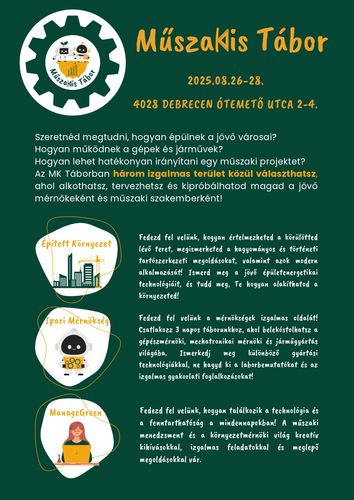 DE Műszaki Kar nyári tábor