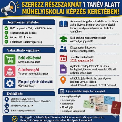 Szerezz részszakmát 1 tanév alatt!