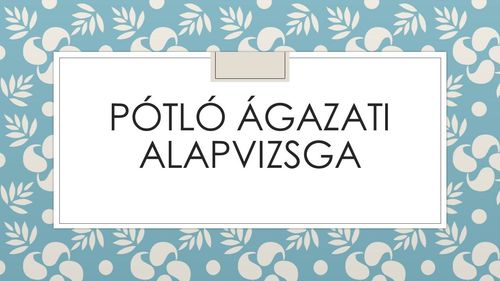 Pótló ágazati vizsga