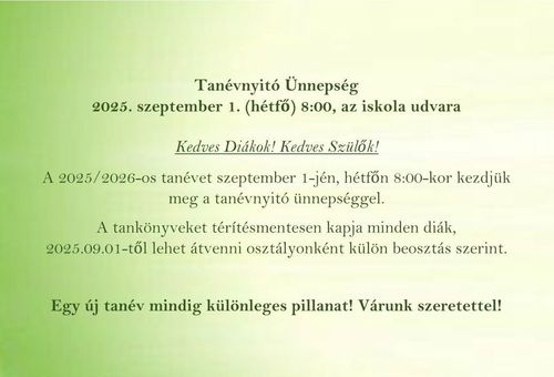 Tanévnyitó